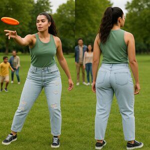 Wild Fable Highest Rise Mom Jeans Distressed Light‎ Wash